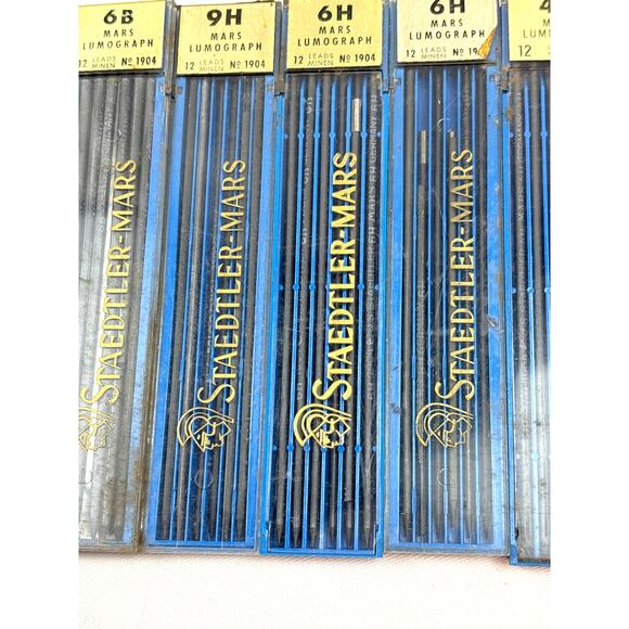 Vintage Staedtler Mars Lumograph Pencil Drawing Leads Germany Assorted Lot of 11 - Picture 3 of 7